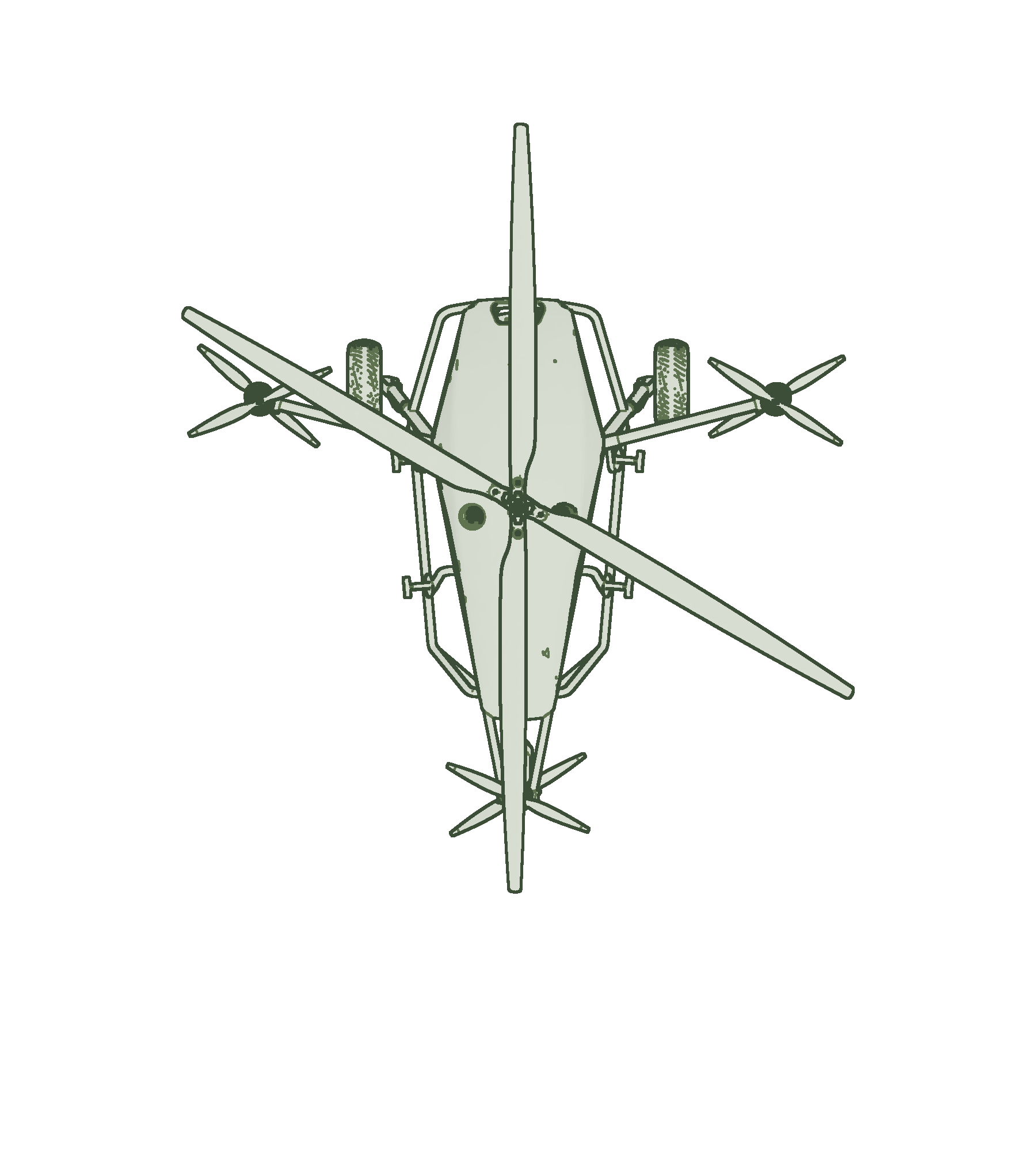Top view of the TAMML airframe without payload